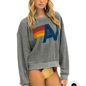 Aviator Nation Logo Relaxed Crew Sweatshirt